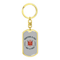 Hunting A Fox Not A Folk Keychain Stainless Steel or 18k Gold Dog Tag Keyring-Express Your Love Gifts