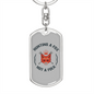 Hunting A Fox Not A Folk Keychain Stainless Steel or 18k Gold Dog Tag Keyring-Express Your Love Gifts