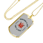 Hunting A Fox Not A Folk Necklace Stainless Steel or 18k Gold Dog Tag 24"-Express Your Love Gifts