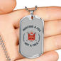 Hunting A Fox Not A Folk Necklace Stainless Steel or 18k Gold Dog Tag 24"-Express Your Love Gifts