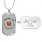 Hunting A Fox Not A Folk Necklace Stainless Steel or 18k Gold Dog Tag 24"-Express Your Love Gifts