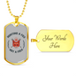 Hunting A Fox Not A Folk Necklace Stainless Steel or 18k Gold Dog Tag 24"-Express Your Love Gifts