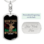 Hunting Adventure Keychain Stainless Steel or 18k Gold Dog Tag Keyring-Express Your Love Gifts