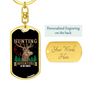 Hunting Adventure Keychain Stainless Steel or 18k Gold Dog Tag Keyring-Express Your Love Gifts