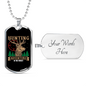 Hunting Adventure Necklace Stainless Steel or 18k Gold Dog Tag 24" Chain-Express Your Love Gifts