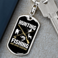 Hunting & Fishing Everyday Keychain Stainless Steel or 18k Gold Dog Tag Keyring-Express Your Love Gifts
