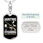 Hunting & Fishing Everyday Keychain Stainless Steel or 18k Gold Dog Tag Keyring-Express Your Love Gifts