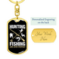 Hunting & Fishing Everyday Keychain Stainless Steel or 18k Gold Dog Tag Keyring-Express Your Love Gifts