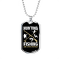 Hunting & Fishing Everyday Necklace Stainless Steel or 18k Gold Dog Tag 24" Chain-Express Your Love Gifts