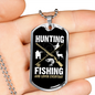 Hunting & Fishing Everyday Necklace Stainless Steel or 18k Gold Dog Tag 24" Chain-Express Your Love Gifts