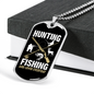Hunting & Fishing Everyday Necklace Stainless Steel or 18k Gold Dog Tag 24" Chain-Express Your Love Gifts