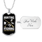 Hunting & Fishing Everyday Necklace Stainless Steel or 18k Gold Dog Tag 24" Chain-Express Your Love Gifts