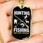 Hunting & Fishing Everyday Necklace Stainless Steel or 18k Gold Dog Tag 24" Chain-Express Your Love Gifts
