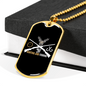 Hunting And Fishing Necklace Stainless Steel or 18k Gold Dog Tag 24" Chain-Express Your Love Gifts