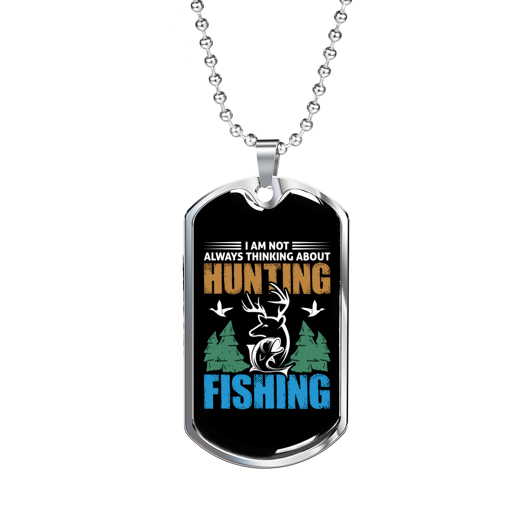 Hunting And Fishing Necklace Stainless Steel or 18k Gold Dog Tag 24-Express Your Love Gifts