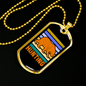 Hunting Bear Necklace Stainless Steel or 18k Gold Dog Tag 24"-Express Your Love Gifts
