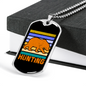 Hunting Bear Necklace Stainless Steel or 18k Gold Dog Tag 24"-Express Your Love Gifts