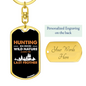 Hunting Big Bucks Keychain Stainless Steel or 18k Gold Dog Tag Keyring-Express Your Love Gifts