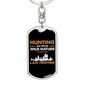 Hunting Big Bucks Keychain Stainless Steel or 18k Gold Dog Tag Keyring-Express Your Love Gifts