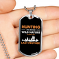 Hunting Big Bucks Necklace Stainless Steel or 18k Gold Dog Tag 24" Chain-Express Your Love Gifts