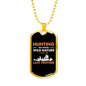 Hunting Big Bucks Necklace Stainless Steel or 18k Gold Dog Tag 24" Chain-Express Your Love Gifts