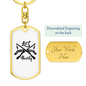 Hunting Black Keychain Stainless Steel or 18k Gold Dog Tag Keyring-Express Your Love Gifts