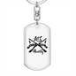Hunting Black Keychain Stainless Steel or 18k Gold Dog Tag Keyring-Express Your Love Gifts