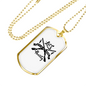 Hunting Black Necklace Stainless Steel or 18k Gold Dog Tag 24" Chain-Express Your Love Gifts
