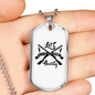 Hunting Black Necklace Stainless Steel or 18k Gold Dog Tag 24" Chain-Express Your Love Gifts