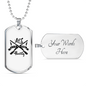 Hunting Black Necklace Stainless Steel or 18k Gold Dog Tag 24" Chain-Express Your Love Gifts