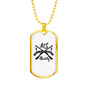Hunting Black Necklace Stainless Steel or 18k Gold Dog Tag 24" Chain-Express Your Love Gifts
