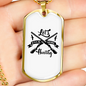 Hunting Black Necklace Stainless Steel or 18k Gold Dog Tag 24" Chain-Express Your Love Gifts