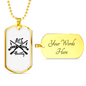 Hunting Black Necklace Stainless Steel or 18k Gold Dog Tag 24" Chain-Express Your Love Gifts