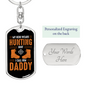 Hunting Boot Hero Daddy Keychain Stainless Steel or 18k Gold Dog Tag Keyring-Express Your Love Gifts