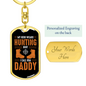 Hunting Boot Hero Daddy Keychain Stainless Steel or 18k Gold Dog Tag Keyring-Express Your Love Gifts