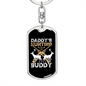 Hunting Buddy Daddy Keychain Stainless Steel or 18k Gold Dog Tag Keyring-Express Your Love Gifts