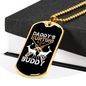 Hunting Buddy Daddy Necklace Stainless Steel or 18k Gold Dog Tag 24" Chain-Express Your Love Gifts