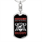 Hunting Buddy Dog And Guns Keychain Stainless Steel or 18k Gold Dog Tag Keyring-Express Your Love Gifts