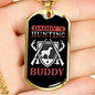 Hunting Buddy Dog And Guns Necklace Stainless Steel or 18k Gold Dog Tag 24" Chain-Express Your Love Gifts