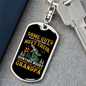 Hunting Buddy Grandpa Keychain Stainless Steel or 18k Gold Dog Tag Keyring-Express Your Love Gifts