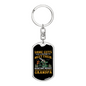 Hunting Buddy Grandpa Keychain Stainless Steel or 18k Gold Dog Tag Keyring-Express Your Love Gifts