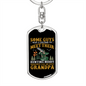 Hunting Buddy Grandpa Keychain Stainless Steel or 18k Gold Dog Tag Keyring-Express Your Love Gifts