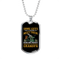Hunting Buddy Grandpa Necklace Stainless Steel or 18k Gold Dog Tag 24" Chain-Express Your Love Gifts