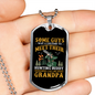 Hunting Buddy Grandpa Necklace Stainless Steel or 18k Gold Dog Tag 24" Chain-Express Your Love Gifts