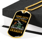 Hunting Buddy Grandpa Necklace Stainless Steel or 18k Gold Dog Tag 24" Chain-Express Your Love Gifts
