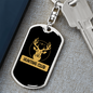 Hunting Club Keychain Stainless Steel or 18k Gold Dog Tag Keyring-Express Your Love Gifts