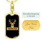 Hunting Club Keychain Stainless Steel or 18k Gold Dog Tag Keyring-Express Your Love Gifts