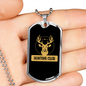 Hunting Club Necklace Stainless Steel or 18k Gold Dog Tag 24" Chain-Express Your Love Gifts