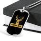 Hunting Club Necklace Stainless Steel or 18k Gold Dog Tag 24" Chain-Express Your Love Gifts