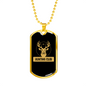 Hunting Club Necklace Stainless Steel or 18k Gold Dog Tag 24" Chain-Express Your Love Gifts